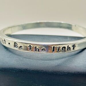 Basic Spirit Canada inspirational pewter bracelet “Be the Light”. Religious